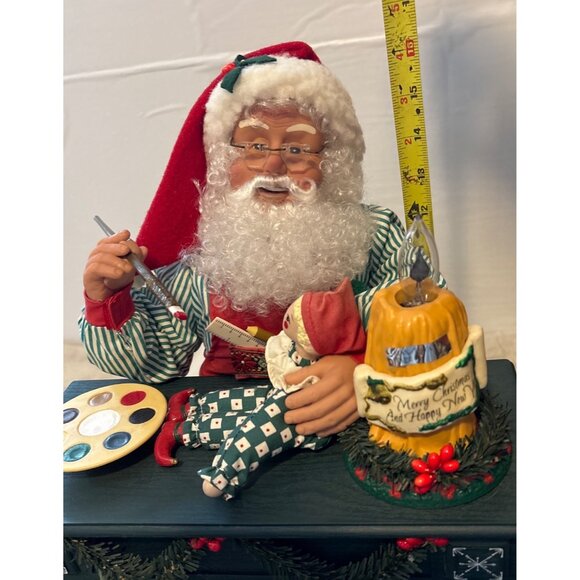 Vtg. 18" Santa Painting Toys at Desk Lighted Christmas Holiday Creations READ - Picture 15 of 15